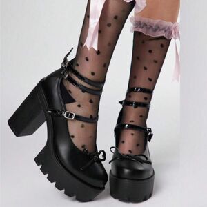 NEW Romwe Kawaii High Heel Platform Mary Jane Pumps Size US 8